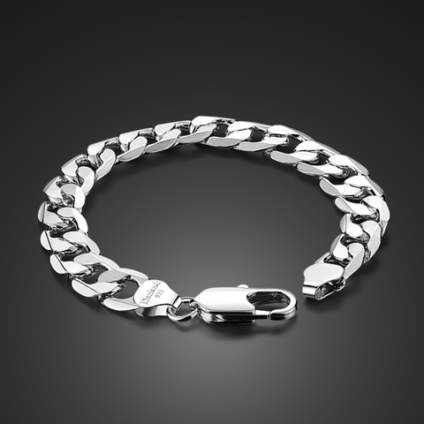 Hot sale Men 100% 925 Sterling Silver Bracelet 9 inches Width 12MM Solid Silver Cuba's Chain Bracelet Man Fashion Jewelry ► Photo 1/6