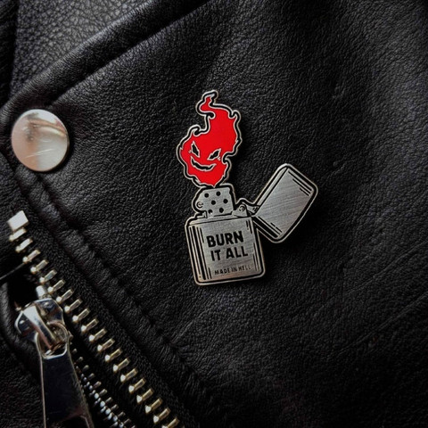 Burn It All Hard Enamel Pin Lapel Pins Badge ► Photo 1/1