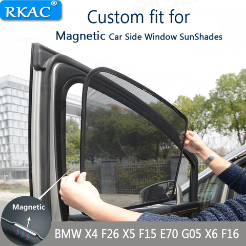 Magnetic Car Sun Shade UV Protection Car Curtain Car Side Windows Sun Visor Shield Sunshade for BMW X4 F26 X5 F15 E70 G05 X6 F16 ► Photo 1/6