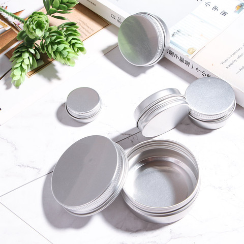 Round Tin Storage Box Mini Metal Empty Pot Plain Refillable Bottle Container Screw Top Cosmetic Storage Jars 5/10/15/30/50g ► Photo 1/6