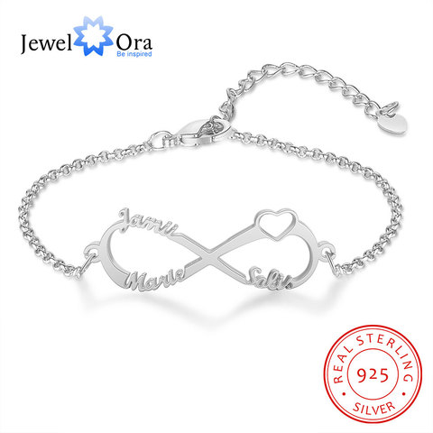 JewelOra 925 Sterling Silver Custom Name Infinity Bracelet Personalized Children Bracelets for Girls Kids Silver Jewelry Gifts ► Photo 1/1