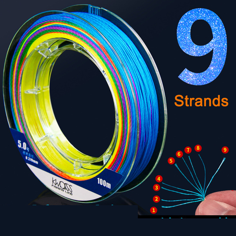 Germany material Braided PE Fishing Line 9 Strands 100M Carp Fishing Line Saltwater Fishing Weave PE Multifilament X9 ► Photo 1/6