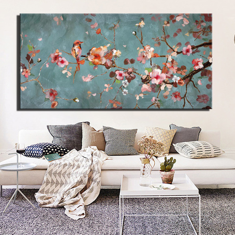 Plum Blossom Canvas Paintings For Living Room Wall Classical Flowers Wall Art Pictures Large Size Posters And Prints Home Decor ► Photo 1/5