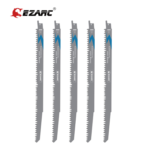 EZARC 5Pcs Wood Pruning Reciprocating Saw Blade Sharp Ground Teeth CRV Long Lifetime Sabre Saw Blades PVC Pipe Cutting 5TPI ► Photo 1/6