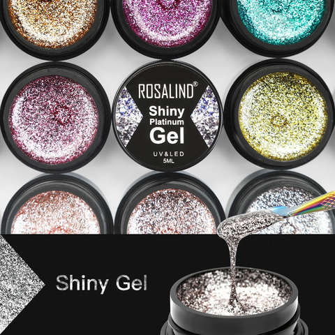 ROSALIND Gel Nail Polish Set Shiny Platinum Nails Art For Manicure Nail Gel Lak UV Colors Top Base Coat Primer Hybrid Varnishes ► Photo 1/6