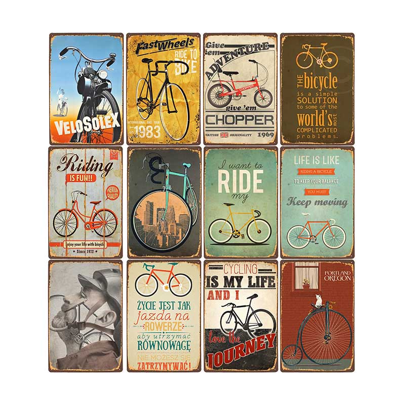 Metal Tin Sign bicycles Decor Bar Pub Home Vintage Retro Poster 
