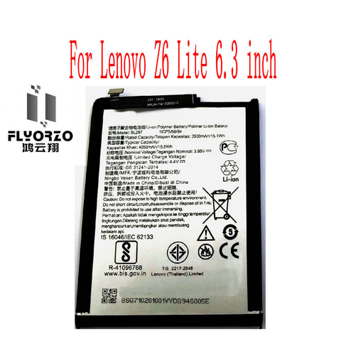 Buy Online 100 New High Quality 4050mah Bl297 Battery For Lenovo K5 Pro Z6 Lite 6 3 Inch Cell Phone Alitools