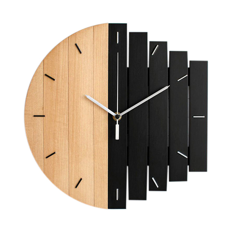 Wooden Wall Clock Modern Design Vintage Rustic Shabby Clock Quiet Art Watch Home Decoration B ► Photo 1/6