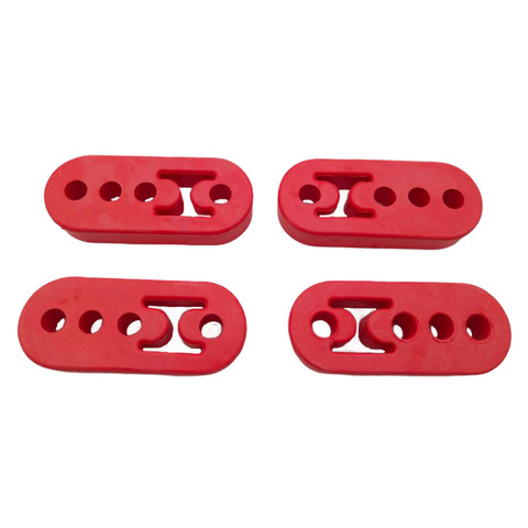 Universal Polyurethane Rubber Muffler Exhaust Hanger 4pcs Red 4 Holes 12mm ► Photo 1/6