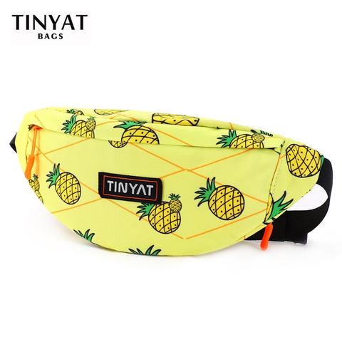 TINYAT Waist Bag Pack Men Women  Print Pineapple Fashion Canvas Belt Bag Casual Belt Pouch Female Travel Banana bags Men Fanny ► Photo 1/6