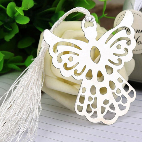 1pc Angel Bookmark for BaptismBaby ShowerSouvenirs  favor Students Giveaway Gift Wedding Fringed Stainless Steel ► Photo 1/6