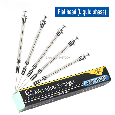 1pcs lab 0.5ul to 1000ul liquid phase Microliter Syringes with flat head, Laboratory chromatographic Microinjector ► Photo 1/6