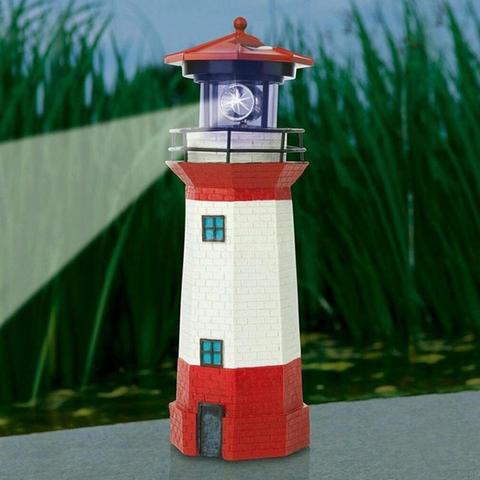 Solar power LED Beacon LIght with Rotating Light Beam Lighthouse Solar Light Home Garden Decoration Fence Lawn Lamp Fairy light ► Photo 1/6