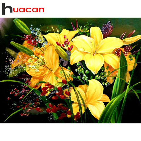 Huacan Diamond Embroidery Sale Flower Rhinestones Pictures Diamond Painting Full Square Drill Diamond Mosaic Floral Home Decor ► Photo 1/6
