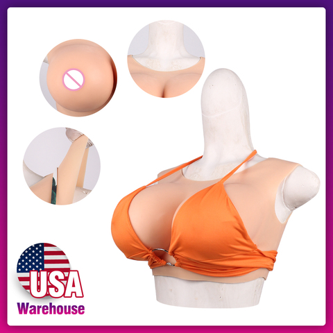 Eyung Low collar Silicone Breast Forms Realistic Fake Boobs Tits Meme Enhancer For Crossdresser Drag Queen Shemale Transgender ► Photo 1/6