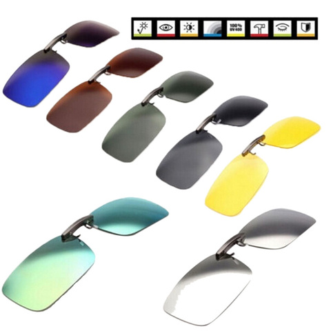 1pc Unisex Polarized Clip On Driving Glasses Sunglasses Day Vision UV400 Lens Driving Night Vision Riding Sunglasses Clip ► Photo 1/6