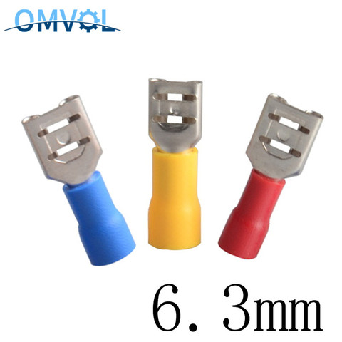 50pcs 6.3 Female Insulated Electrical Crimp Terminal for 16-14 AWG Connectors Cable Wire Connector ► Photo 1/4