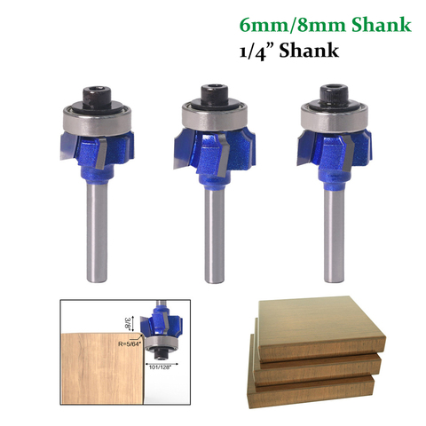 1PC 1/4 6MM 8MM Shank Milling Cutter Wood Carving Corner Round Router Bit R1 R2 R3 Trim Edging Woodworking Mill Classical Cutter ► Photo 1/6