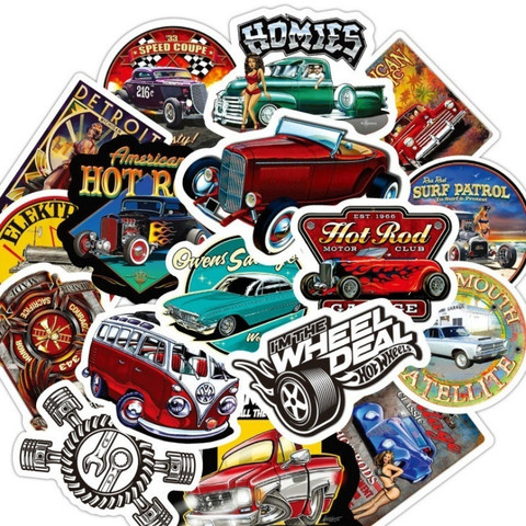 10/30/50 PCS Modified Classic Car Waterproof Trolley Case Graffiti Sticker ► Photo 1/6