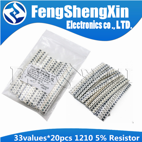 33valuesX20pcs=660pcs 1210 SMD Resistor Kit Assorted Kit 1ohm-1M ohm 5% DIY Kit ► Photo 1/2