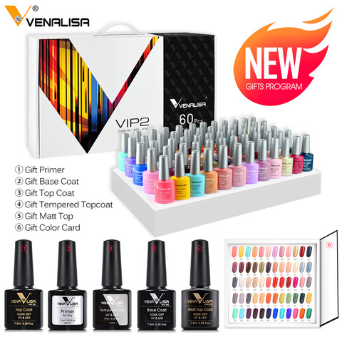 65pcs Venalisa Nail Polish Kit VIP2 Upgraped Gel Lacquer Luxury Color Nail Gel Soak Off UV LED Long Lasting Nail Gel Varnish Set ► Photo 1/6