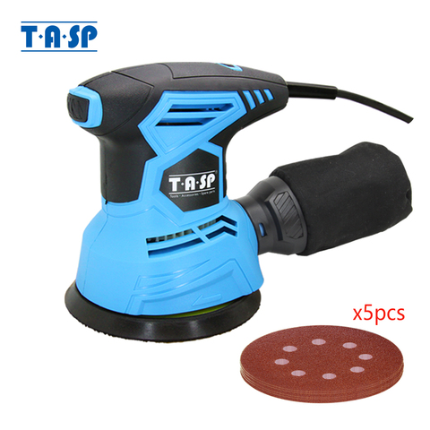 TASP 300W Random Orbital Electric Sander Machine Variable Speed Sanding Tools with Hybrid Dust Canister & 5pcs 125mm Sandpapers ► Photo 1/6