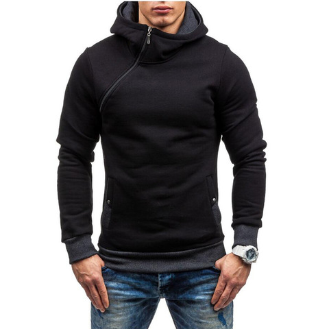 MRMT 2022 Brand Autumn Men's Hoodies Sweatshirts New Slim and Thick Pullover for Male Diagonal Zipper Hoodie Sweatshirt ► Photo 1/5