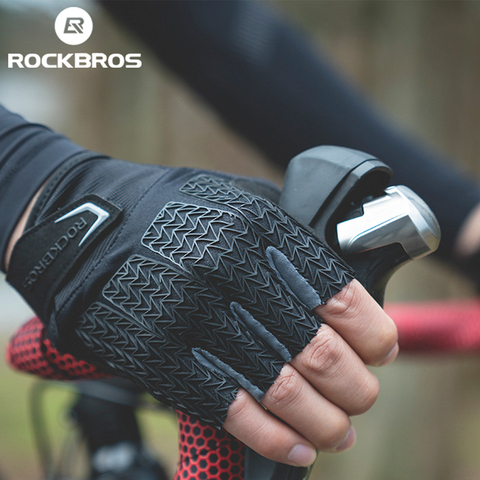 ROCKBROS Touch Screen Cycling Bike Gloves Autumn Spring MTB Bike Bicycle Gloves GEL Pad Shockproof Half Finger Mittens Gloves ► Photo 1/6