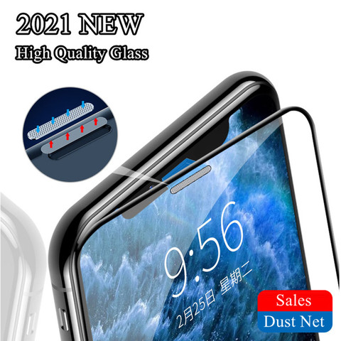 Glass For iphone 12 Pro 11 Pro Max X XS XR Screen Protector On iphone 12 mini 7 8 Plus 6 Tempered Glass Earpiece With Dust Net ► Photo 1/6
