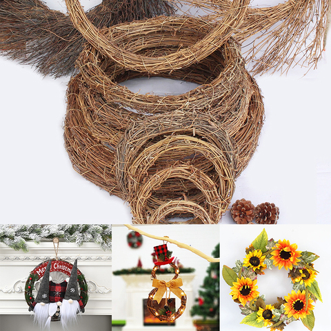 Home Decor Christmas Rattan Wreath Garland 6/8/15/20/25/30cm DIY Wreath Wedding Decoration house bedroom wreath christmas decor ► Photo 1/6