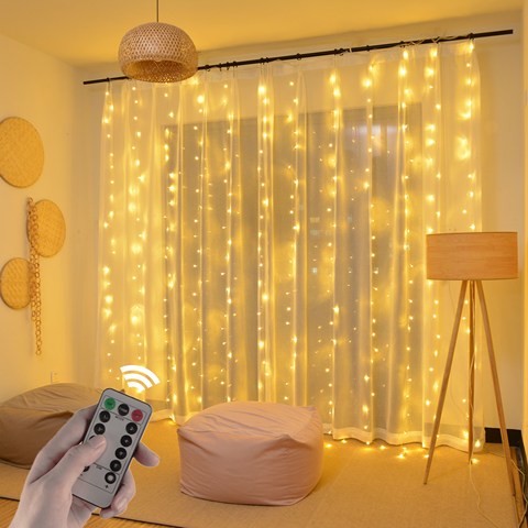3m 2m LED Curtain USB String Lights Remote Control Fairy Garland on the Window New Year Christmas Decorations for Home Outdoor ► Photo 1/6