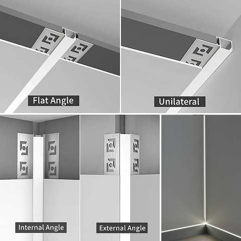 DC24V 1M LED Linear Bar Lights 10W Recessed Aluminum Profile SMD2835 Corner Lamps Black/White Cover Channel Indoor Strip Lights ► Photo 1/1