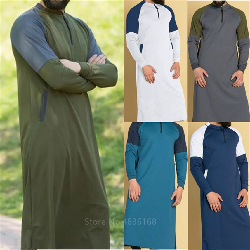Men Middle East Muslim Long Robes Thobe Kaftan Adult Islamic Traditional Jubba
