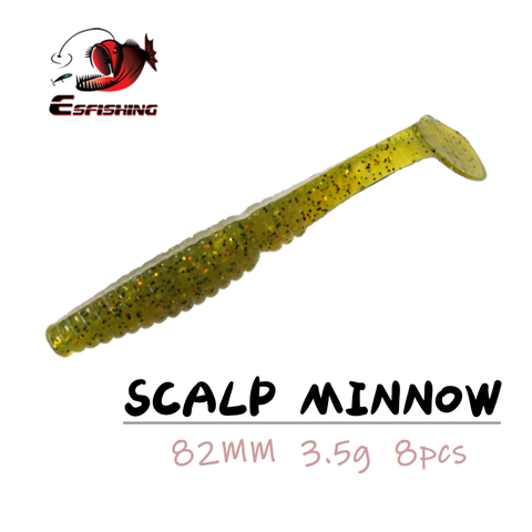 ESFISHING Fishing Lures Minnow Soft Bait Scalp Minnow 8.2cm 8pcs 3.5g Attactant Silicone Bait Sea Fishing Tackle ► Photo 1/5