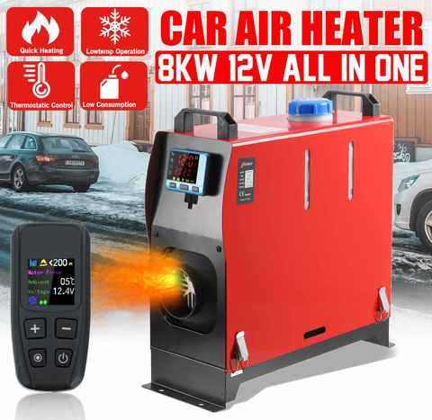 HCalory NEW All in One Car Heater Heating 12V 8000W Diesel Air Heater Single Hole LCD Monitor Parking Warmer For Car Truck Bus ► Photo 1/6