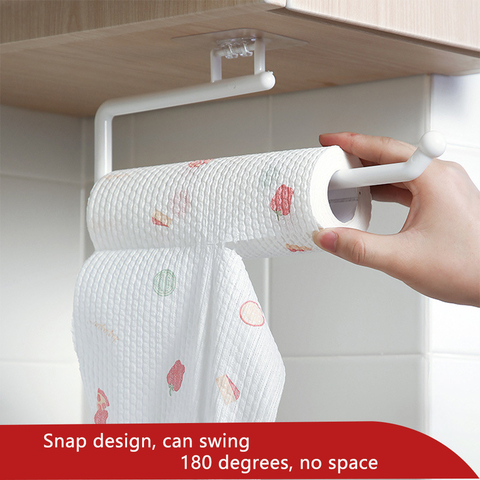 Tissue Hanger Plastic Paper Roll Holder Wall Mounted Towel Storage Rack Organizer Shelf for Kitchen Bathroom ► Photo 1/6