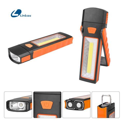 COB LED Work Light Inspection Lamp Flashlight Torch Magnetic Hook Hand Tool Garage Outdoors Camping Sport Lamp ► Photo 1/6