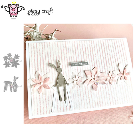 Piggy Craft metal cutting dies cut die mold Flower Rabbit Bench Scrapbook paper craft knife mould blade punch stencils dies ► Photo 1/6