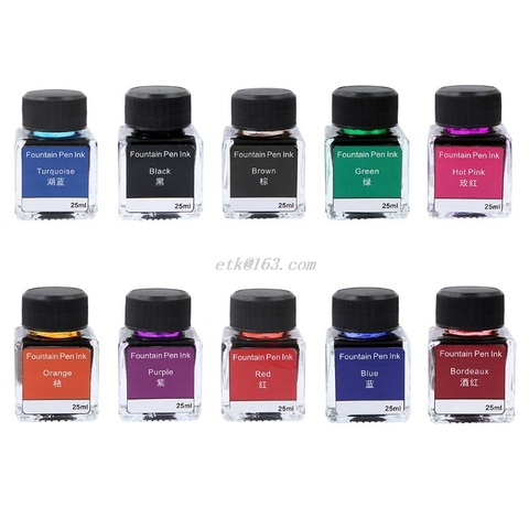 Colorful Non-carbon Ink for Dip Fountain Pen Calligraphy Writing Painting Graffiti School Office Stationery 10 Colors ► Photo 1/6