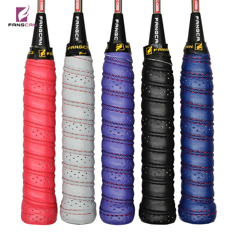FANGCAN PU Leather Tennis Replacement Grip Tape Thick Squash Badminton Tennis Racket Ribbed Grip Cushion Wrap ► Photo 1/6