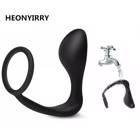 Male Prostate Massage  Anal Plug Anal Silicone Prostate Stimulator Butt Plug Delay Ejaculation Ring Sex Toys for Men Gay Fetish ► Photo 1/6