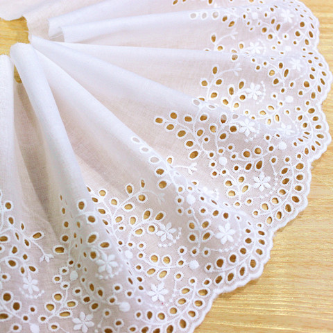 5yards/lot Exquisite Off white Cotton Embroidery Lace Openwork Cotton Cloth DIY Clothing Accessories Curtains width 20cm RS429 ► Photo 1/6