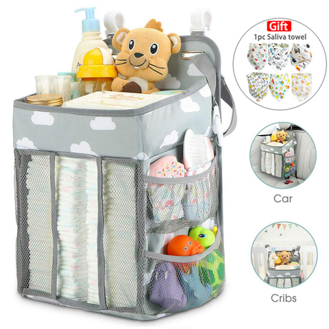 Baby Newborn Bed Storage Organizer Crib Hanging Storage Bag Caddy Organizer For Baby Essentials Bedding Set Diaper Storage Bag ► Photo 1/6