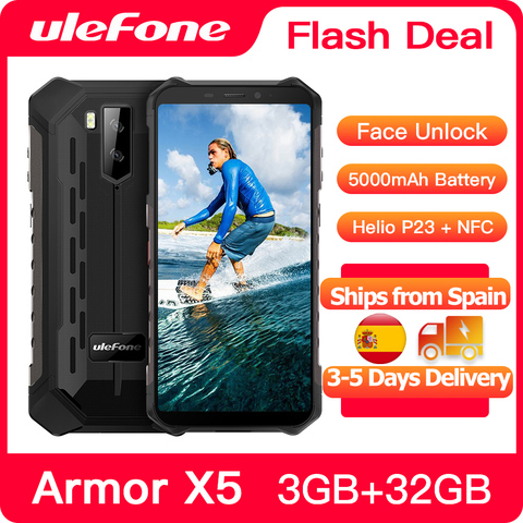 Ulefone Armor X5 Rugged Smartphone Android 10 Octa-core NFC IP68 3GB 32GB 5000mAh Cell Phone 4G LTE Waterproof Mobile Phone ► Photo 1/6