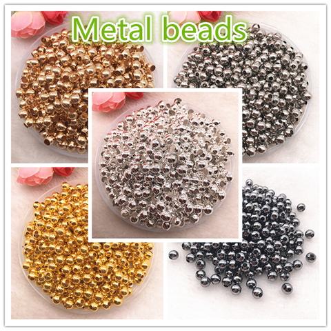 NEW 3/4/5/6/8mm Gold/Silver/Bronze/dull Silver Metal Beads Smooth Ball Spacer Beads For Jewelry Making Diy Jewelry Findings ► Photo 1/6
