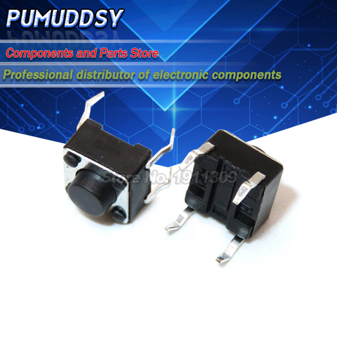 100pcs button Touch  switch 6*6*5 keys button DIP 4pin 6*6*5mm Light touch switch DIP4 /OFF Touch 6x6x5 High quality ► Photo 1/1