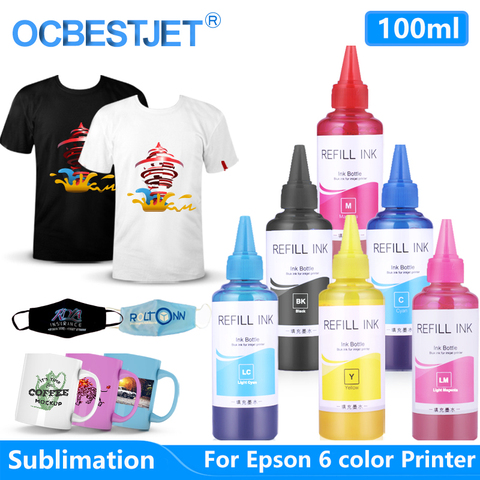 Sublimation Ink For Epson L800 L805 L1300 L1800 1390 1410 R270 R290 Heat Transfer Ink Heat Press Sublimation Ink (100ml/Bottle) ► Photo 1/6