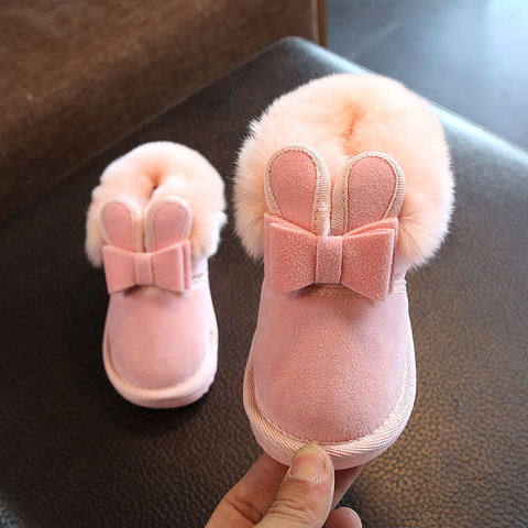AINYFU Baby Girl Snow Boots Children Girl Boot Winter Warm Plush Rabbit Princess Shoes Kids Sneaker Lovely Soft Boots B194 ► Photo 1/6
