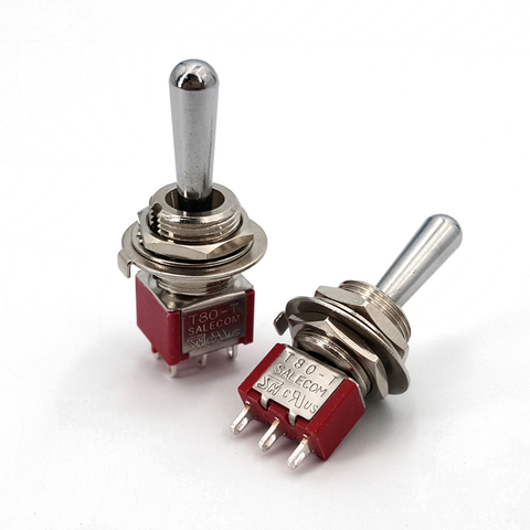 SH T80-T Z1 Series Large Long Handle 12mm Panel Mount Mini Toggle Switch 5A 125VAC ► Photo 1/6