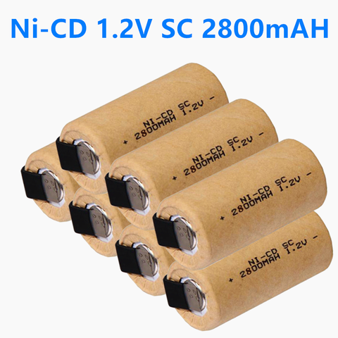 Original Screwdriver Electric Drill SC Batteries 1.2V 2800mah SC Ni-Cd Rechargeable Battey with Tab Power Tool NiCd SUBC Cells ► Photo 1/6